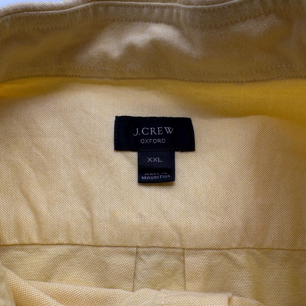 J.Crew Mens Oxford Button Down Shirt Yellow Long Sleeve Cotton XXL 60763 SP13 - Picture 3 of 9